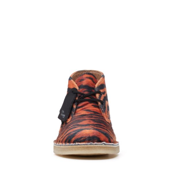 Clarks Womens Desert Boot Ankle Boots Tiger Print | UK-4178652